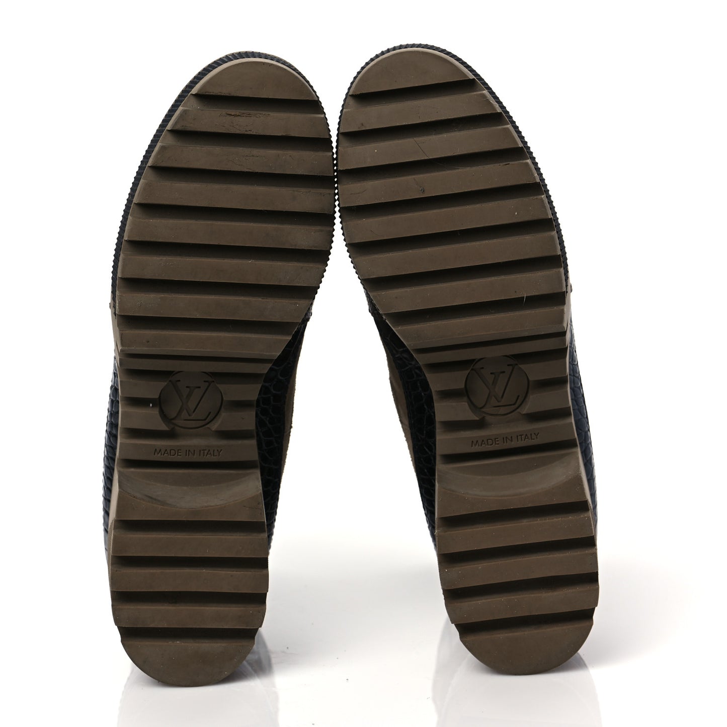 Suede Calfskin Monogram Laureate Platform Desert Boots 38.5 Taupe
