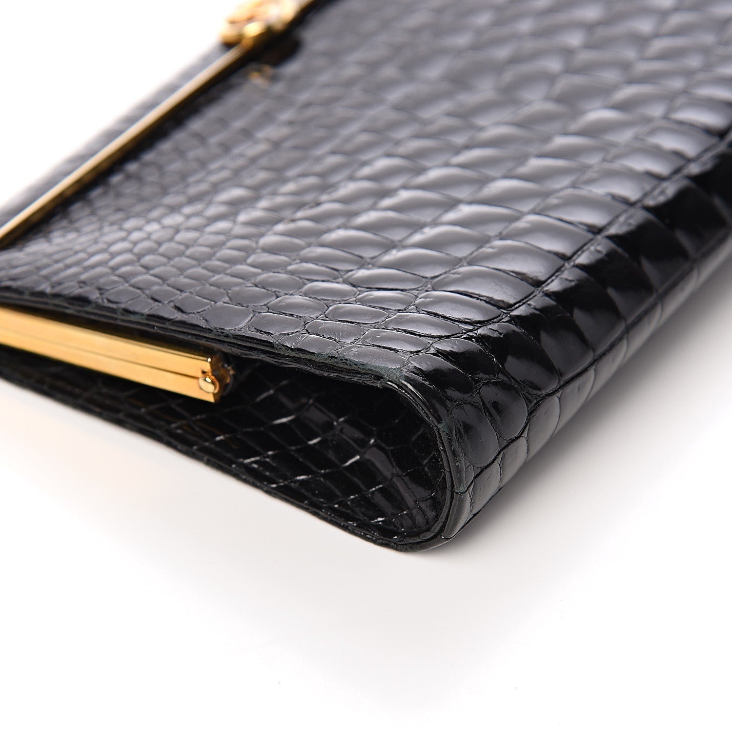 Gucci Crocodile Clutch Black 9 of 11