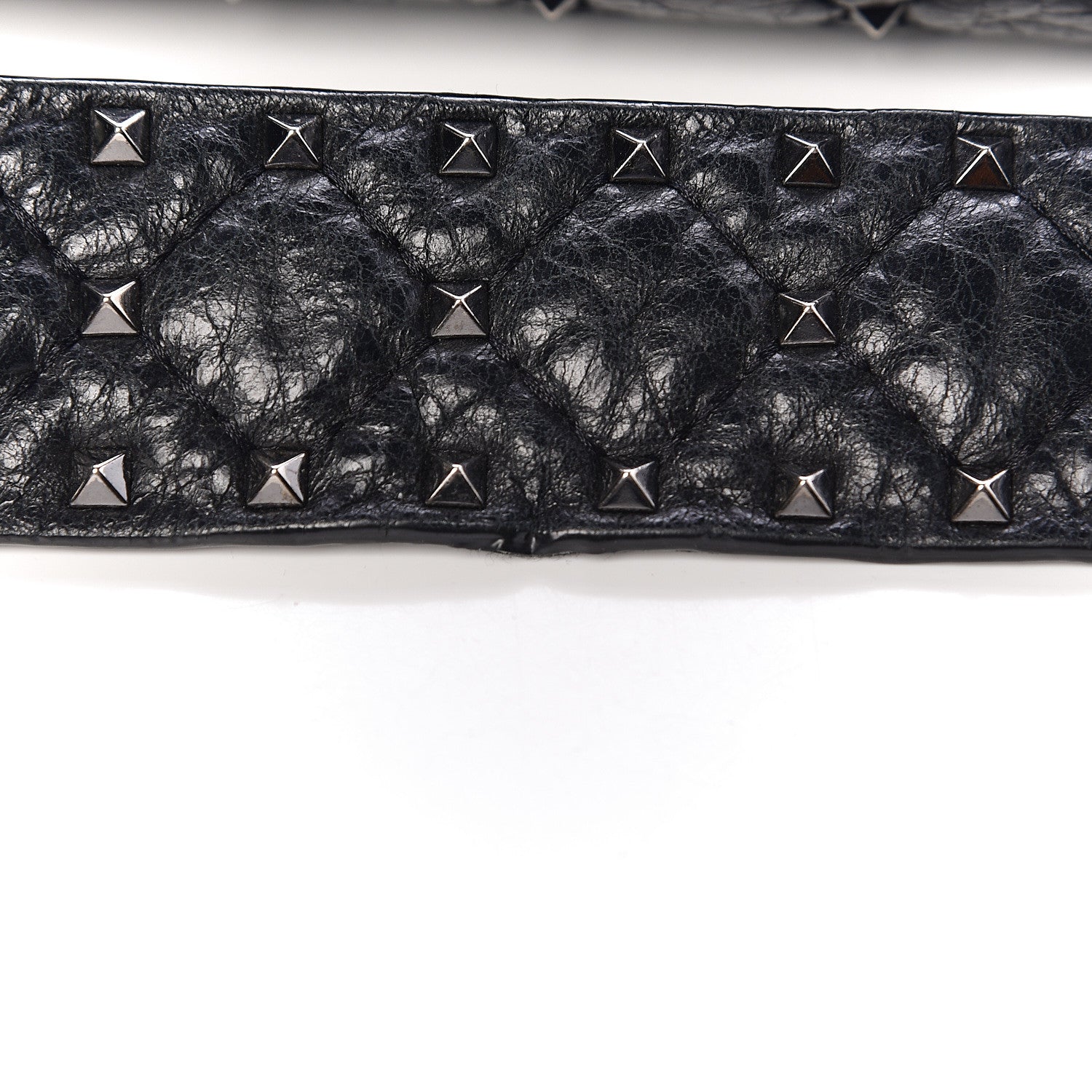 Valentino Garavani Craquele Nappa Medium Rockstud Spike Shoulder Bag Black 24 of 24