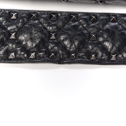 Valentino Garavani Craquele Nappa Medium Rockstud Spike Shoulder Bag Black 24 of 24