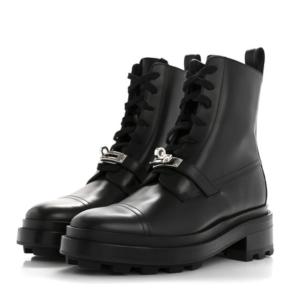 Hermes Glossed Calfskin Funk Ankle Boots 36 Black 4 of 12