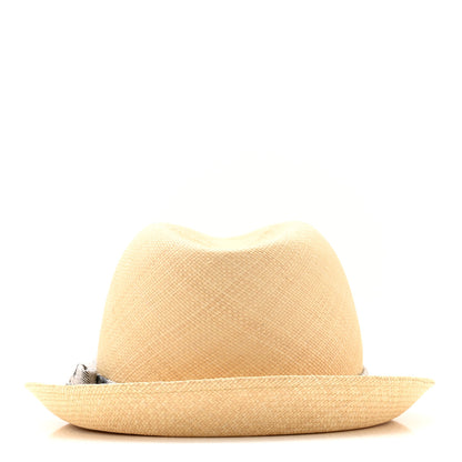 Chanel Straw CC Fedora Hat S Beige 6 of 9