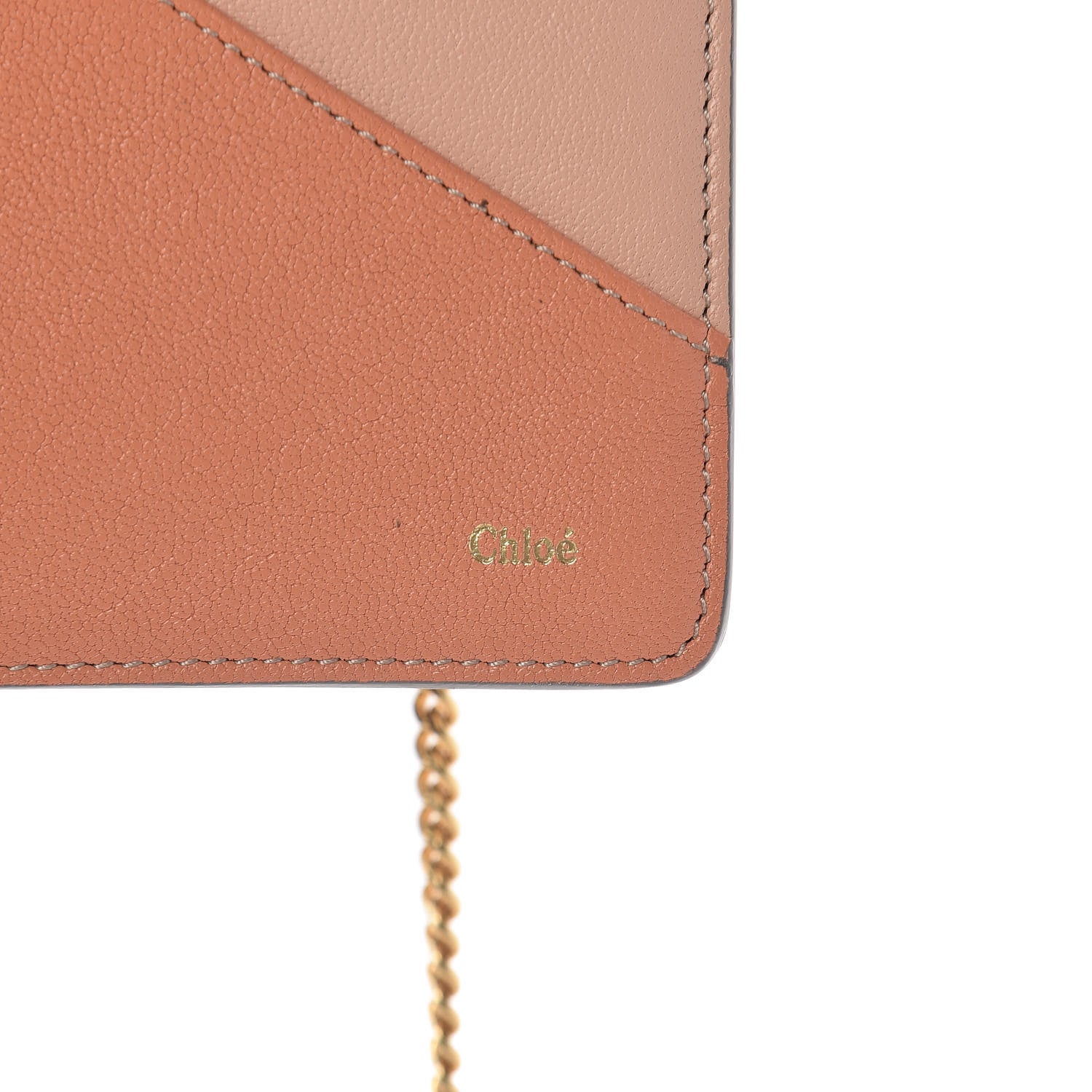 Chloe Metallic Calfskin Patchwork Chain Wallet Blush Nude 9 of 12