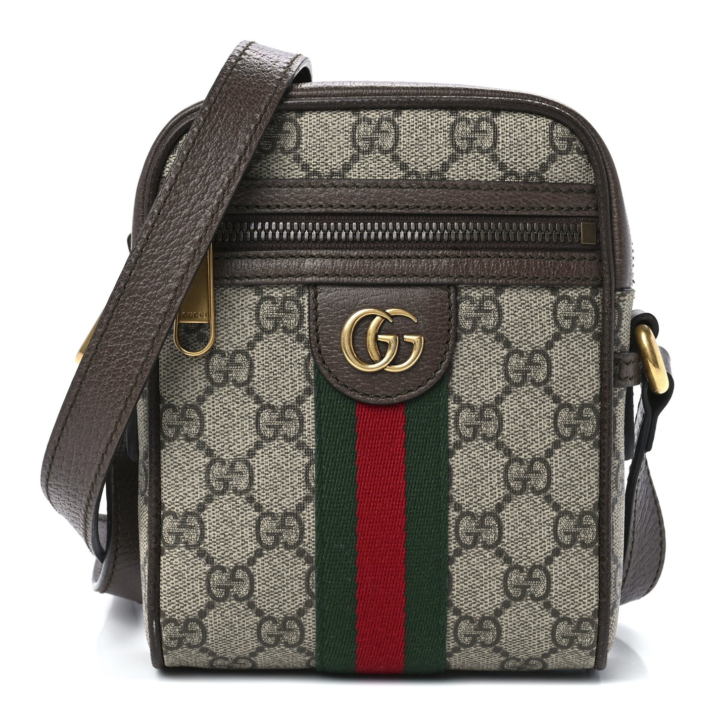 GG Supreme Monogram Web Mini Ophidia Messenger Brown