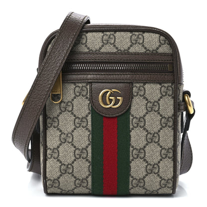 Gucci GG Supreme Monogram Web Mini Ophidia Messenger Brown 1 of 12