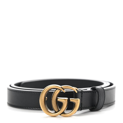 Gucci Calfskin Double G 20mm Belt 80 32 Black 1 of 8