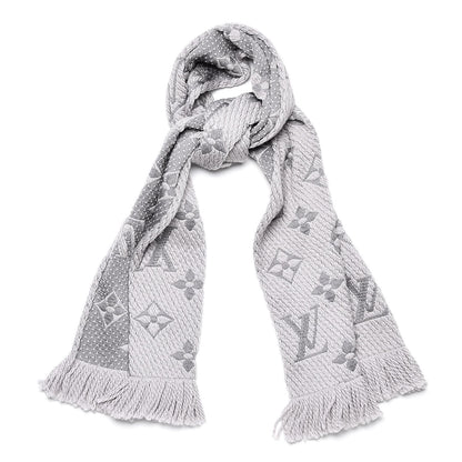 Louis Vuitton Wool Silk Logomania Scarf Pearl Grey 1 of 4