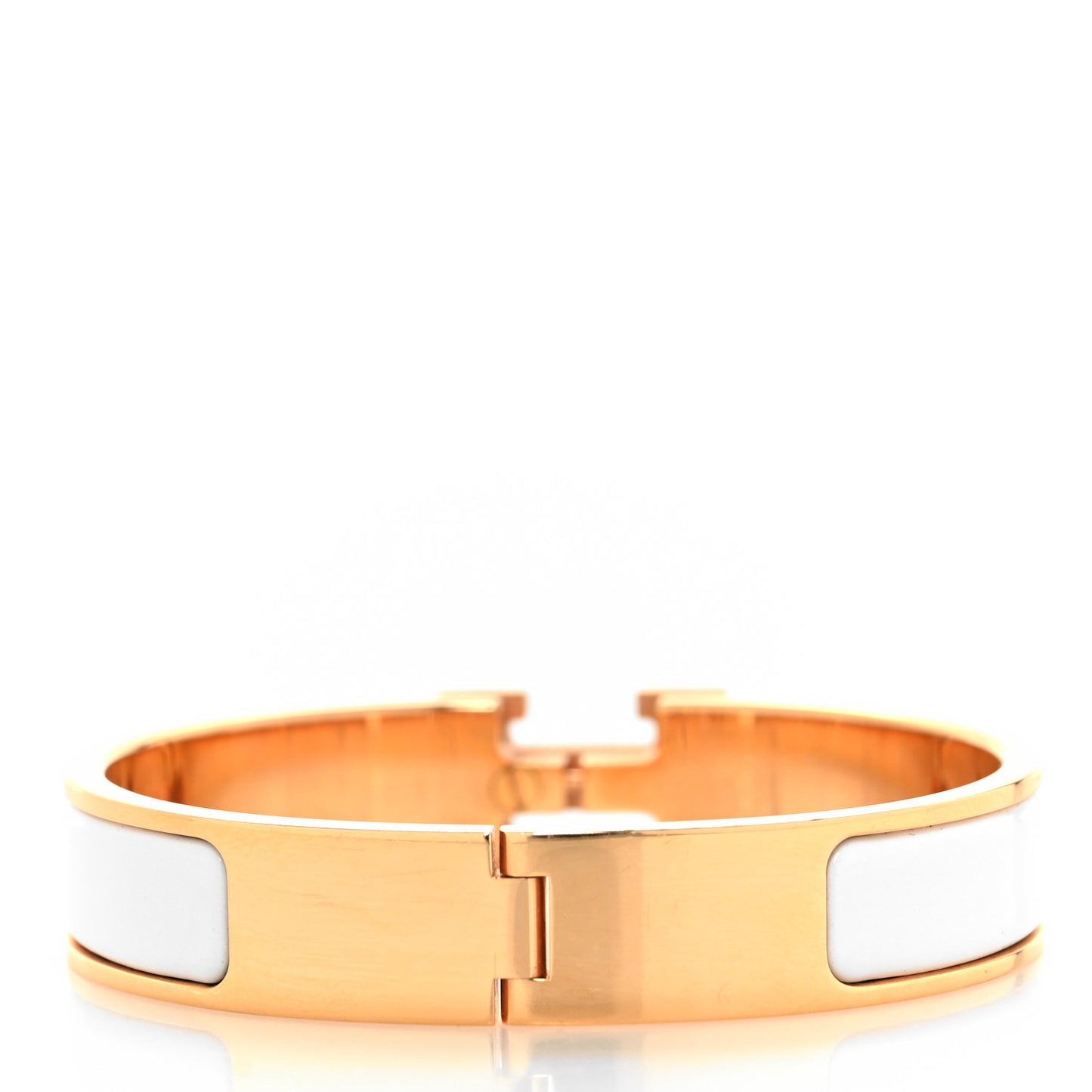 Enamel Narrow Clic Clac H Bracelet PM White