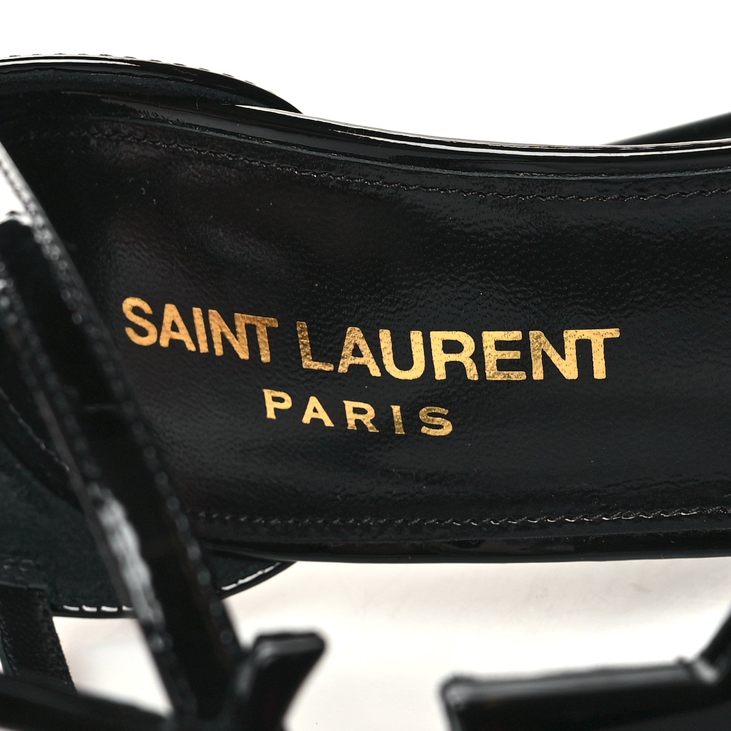 Saint Laurent Calfskin Cassandra 100 Ankle Strap Sandals 37 Black 8 of 9