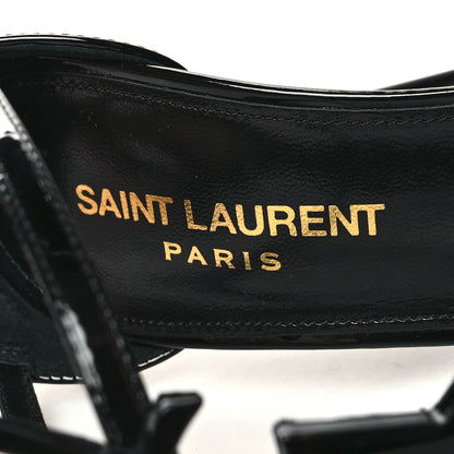 Saint Laurent Calfskin Cassandra 100 Ankle Strap Sandals 37 Black 8 of 9