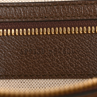 Gucci Monogram Jumbo GG Textured Dollar Calfskin Web Wristlet Messenger Bag Camel Ebony New Acero 6 of 9