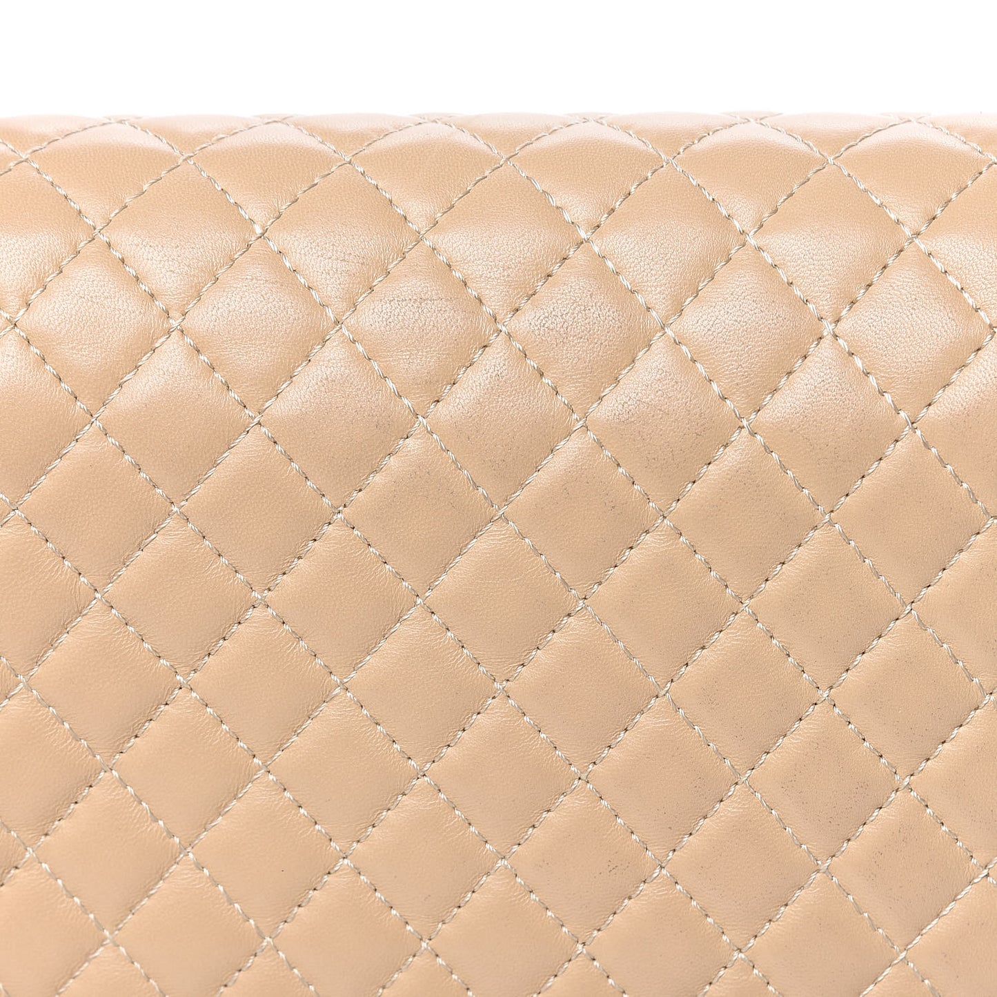 Lambskin Quilted Large Boy Flap Beige Black