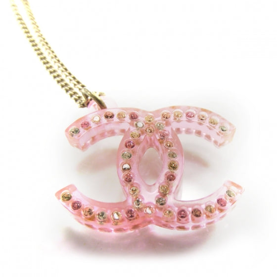 Translucent Resin Crystal CC Necklace Pink Multicolor
