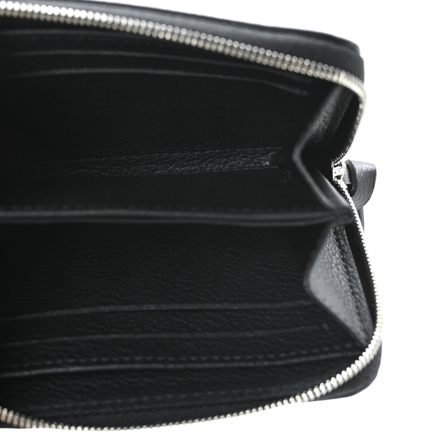 Calfskin Lockme Zippy Coin Purse Black
