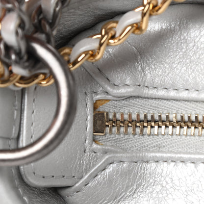 Chanel Metallic Aged Calfskin Quilted Small Gabrielle Hobo Silver 12 of 12