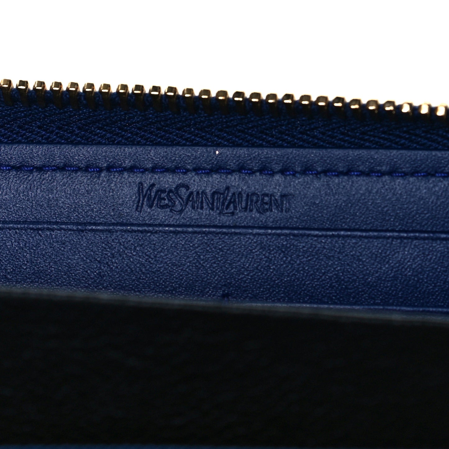 Patent Calfskin Belle De Jour Zip Around Wallet Royal Blue