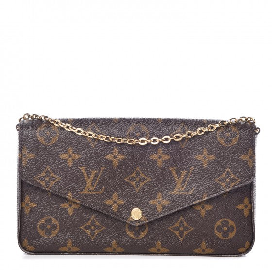 Louis Vuitton Monogram Pochette Felicie Chain Wallet Fuchsia 1 of 11