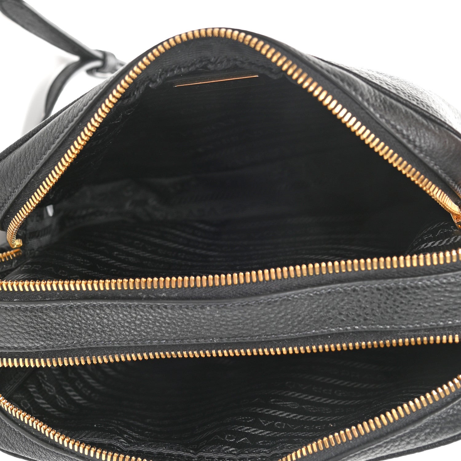 Prada Vitello Daino Medium Double Zip Shoulder Bag Black 7 of 13