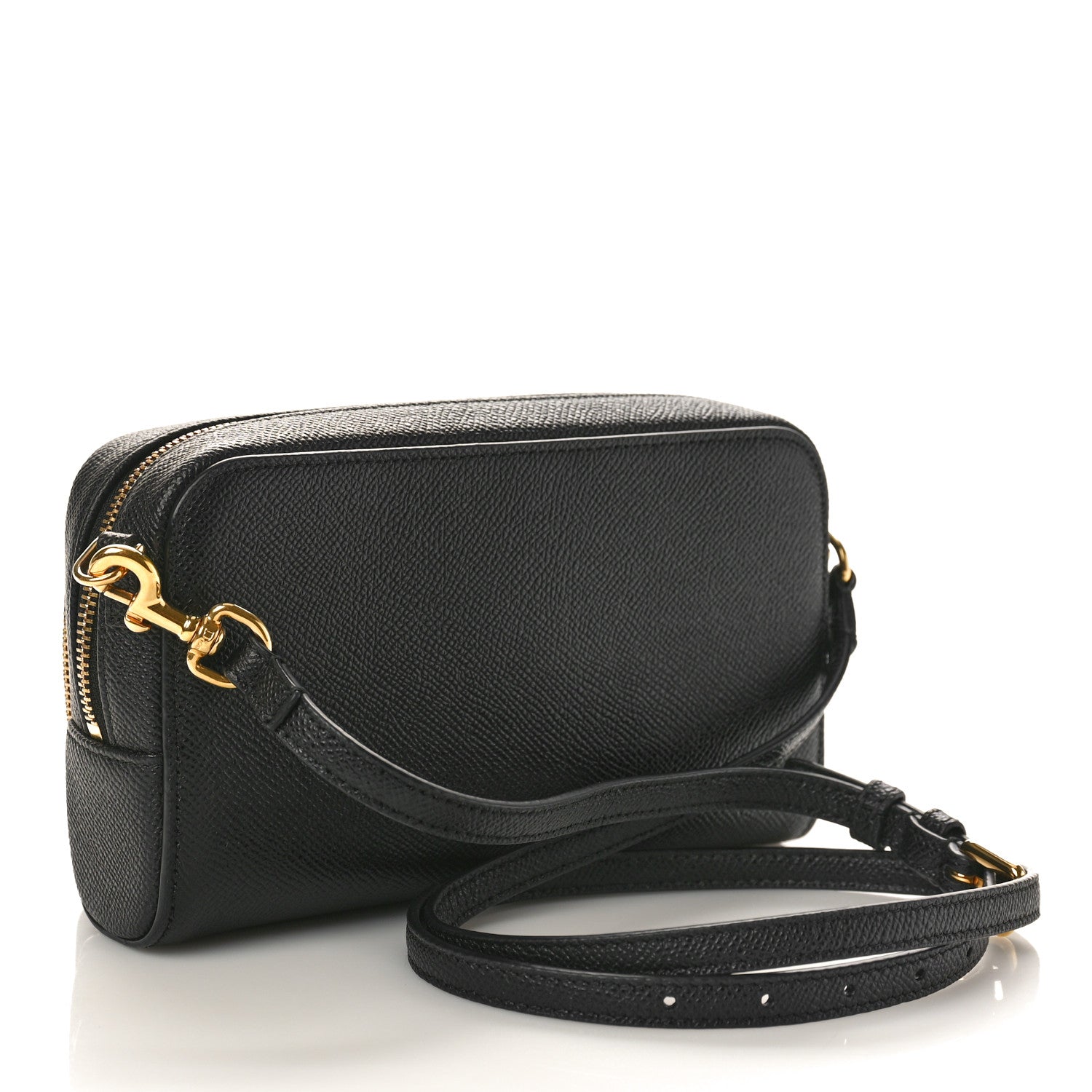 Christian Dior Grained Calfskin Caro Double Pouch Black 3 of 7