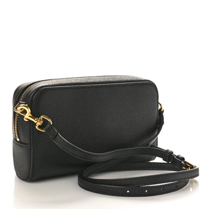 Christian Dior Grained Calfskin Caro Double Pouch Black 3 of 7