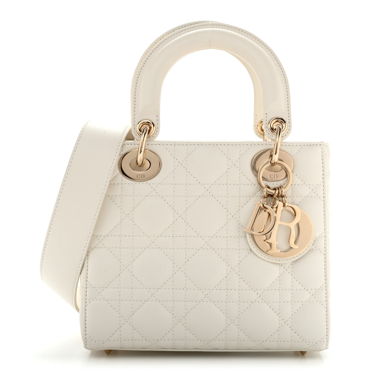 Christian Dior Lambskin Cannage Small My ABCDior Lady Dior White 1 of 13
