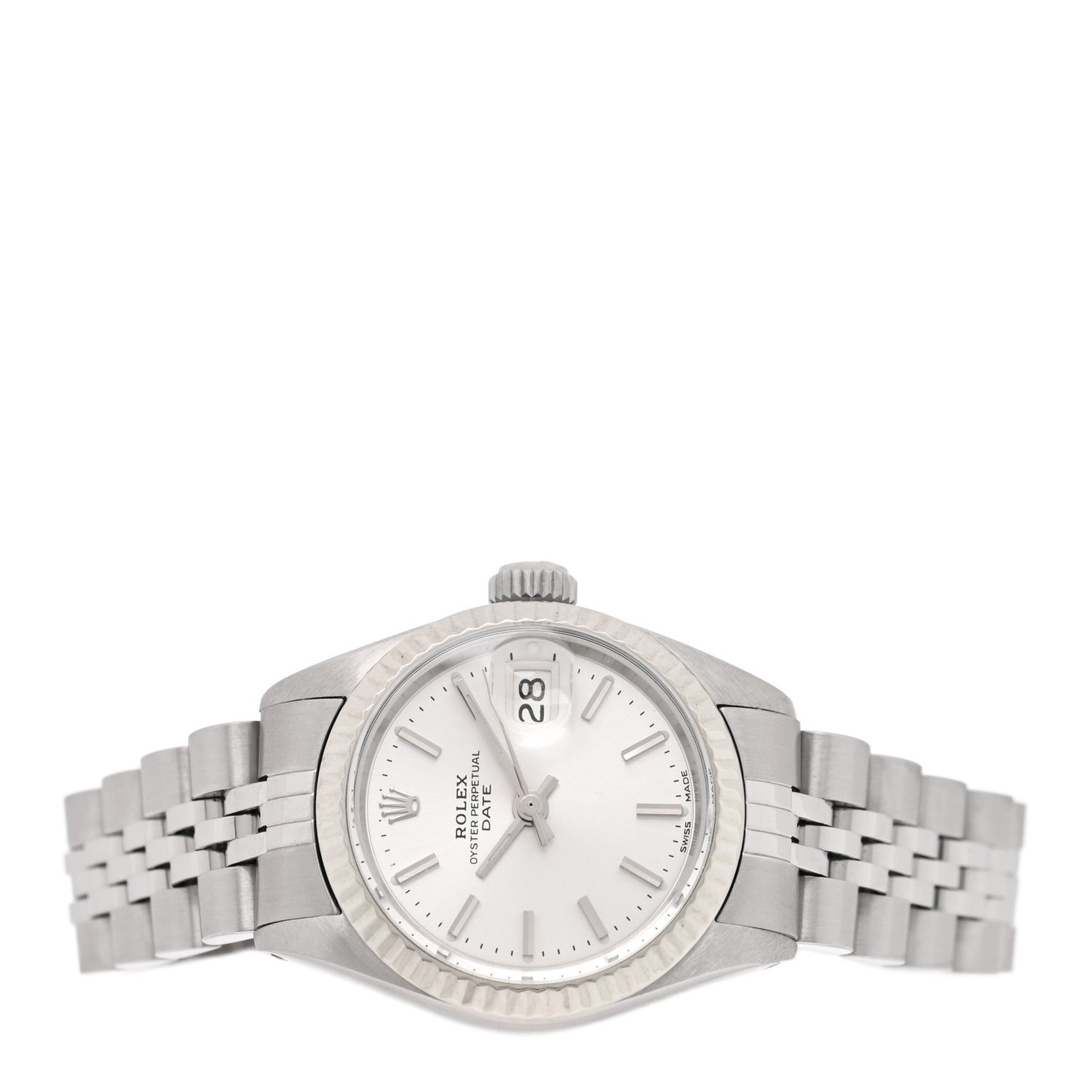 Stainless Steel 18K White Gold 26mm Oyster Perpetual Datejust Watch Silver 6917