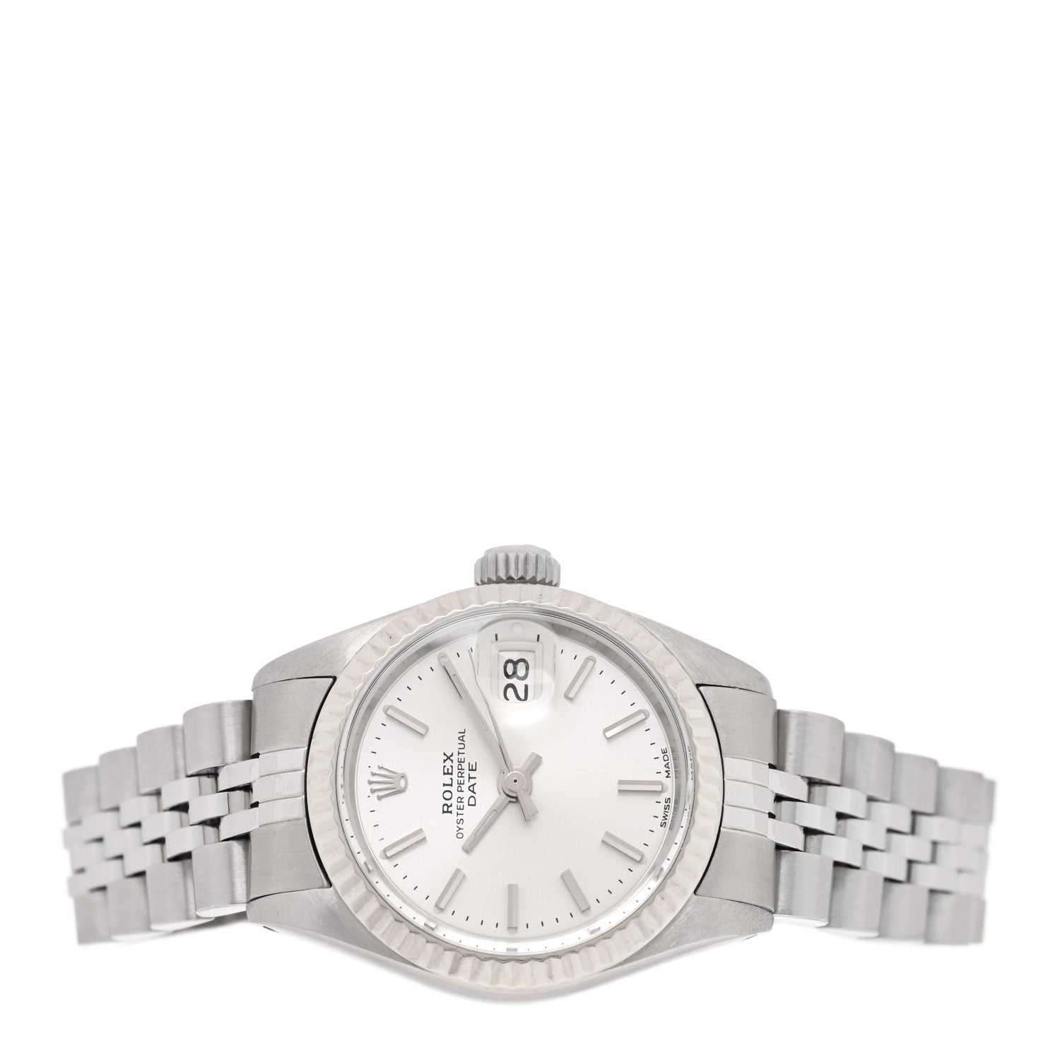Rolex Stainless Steel 18K White Gold 26mm Oyster Perpetual Datejust Watch Silver 6917 2 of 4