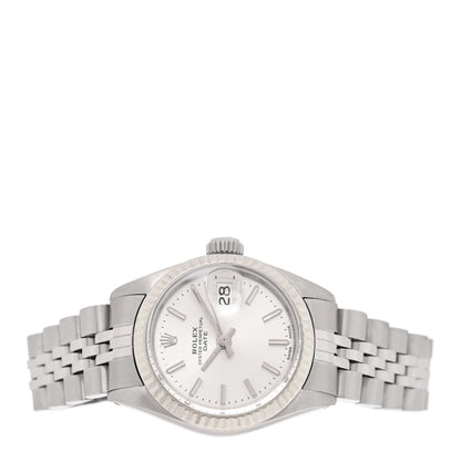 Rolex Stainless Steel 18K White Gold 26mm Oyster Perpetual Datejust Watch Silver 6917 2 of 4