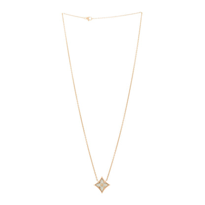 Louis Vuitton 18K Pink Gold Mother of Pearl Color Blossom Star Pendant Necklace 3 of 6