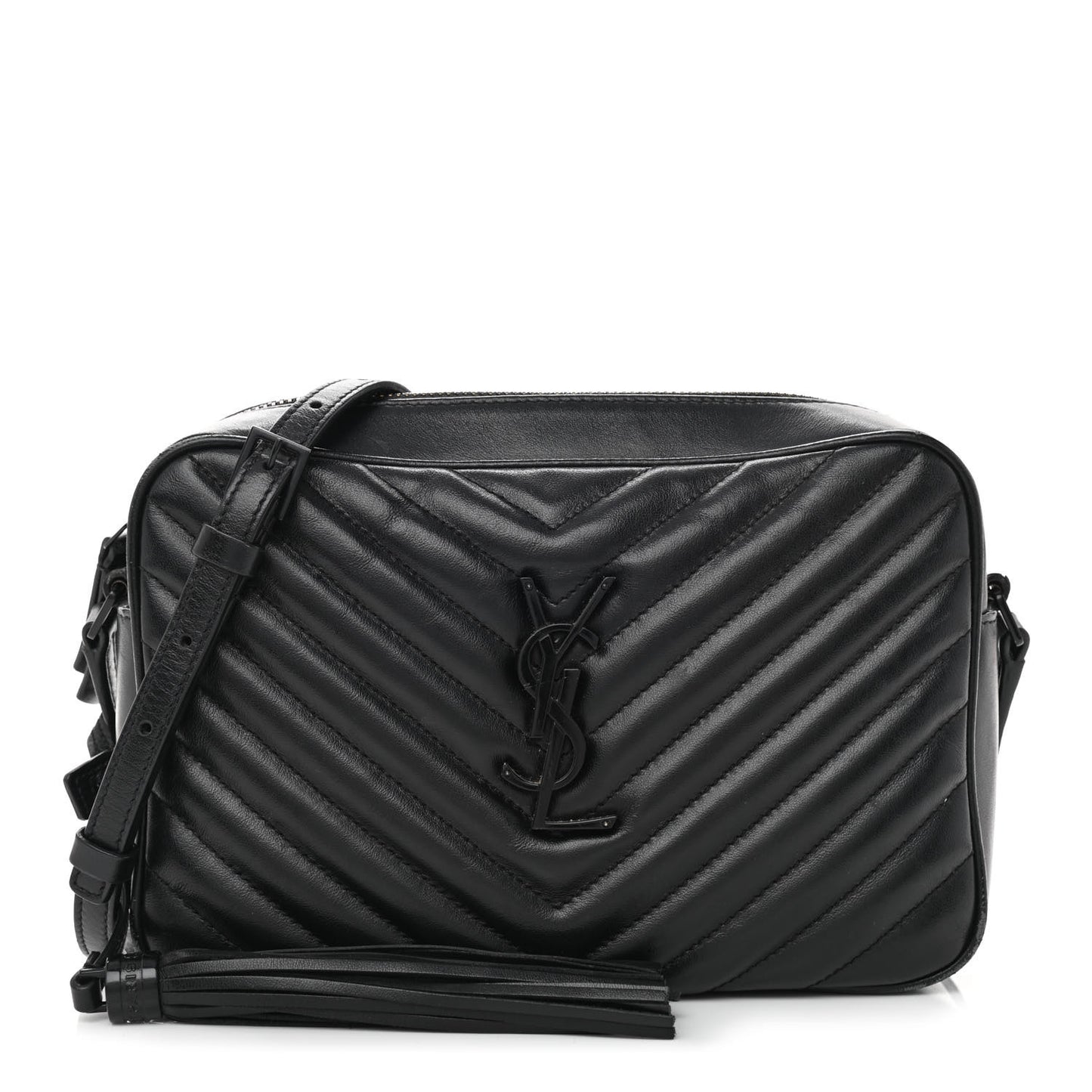 Calfskin Matelasse Monogram Monochrome Lou Camera Bag Black