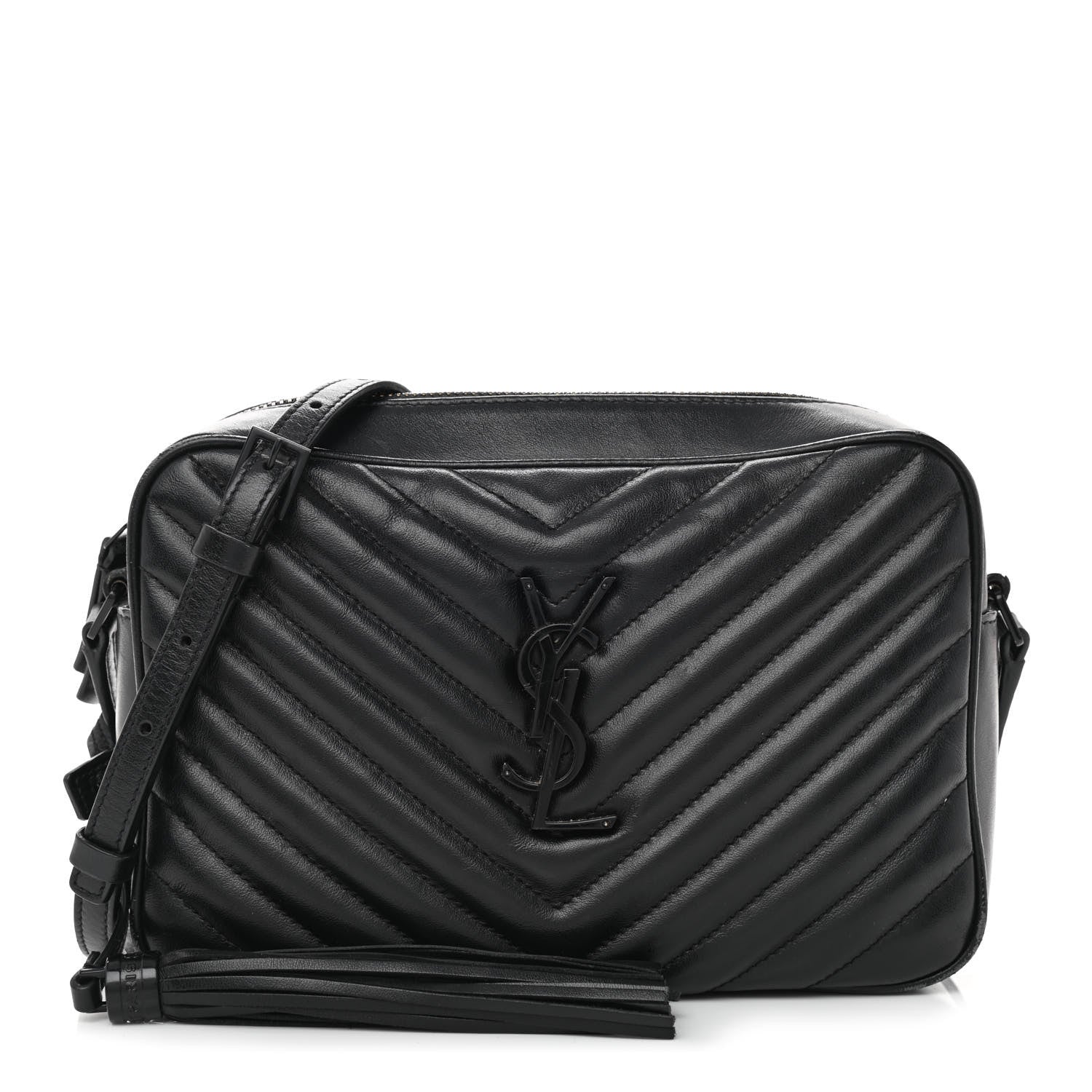 Saint Laurent Calfskin Matelasse Monogram Monochrome Lou Camera Bag Black 1 of 11