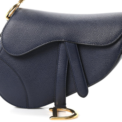 Christian Dior Grained Calfskin Mini Saddle Bag Navy 8 of 10