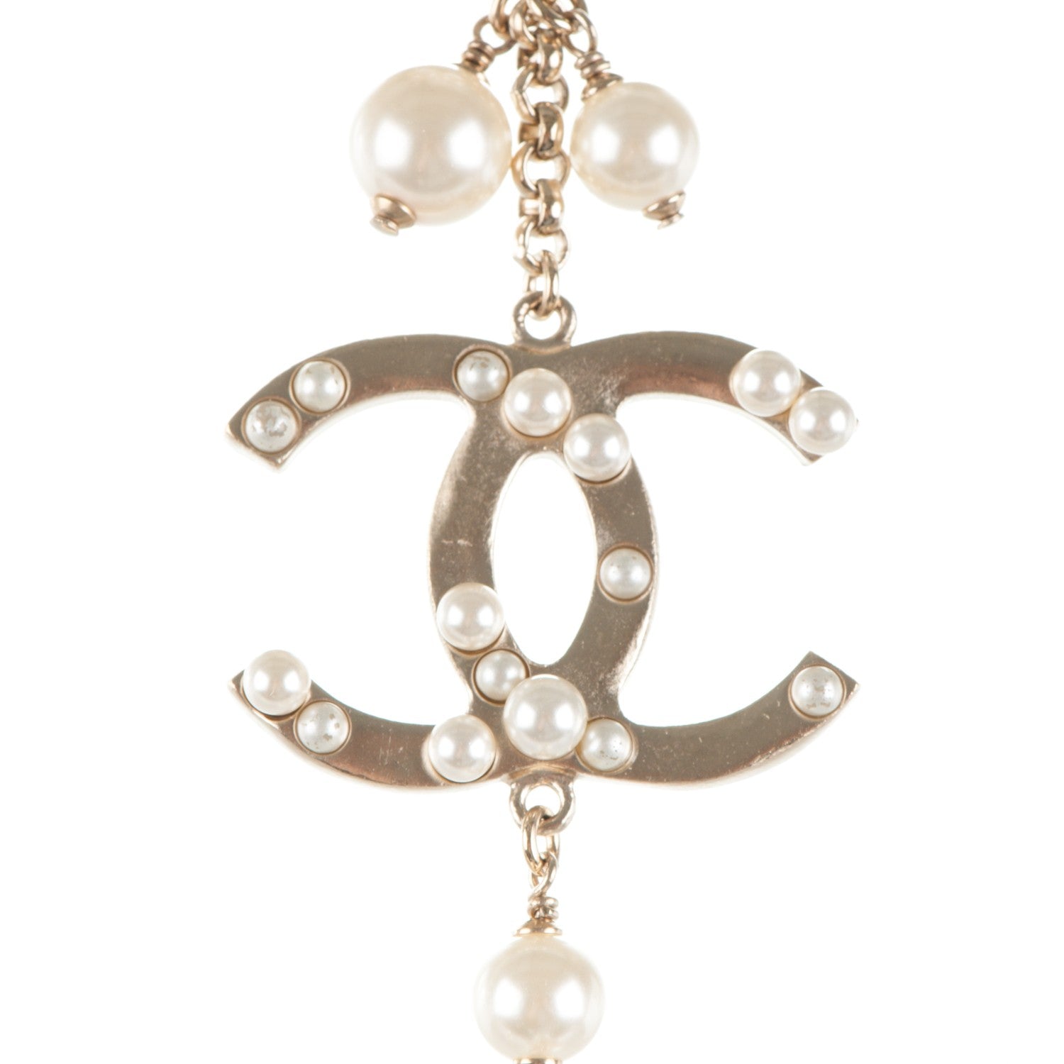 Chanel Enamel Pearl CC Long Necklace Gold 3 of 5