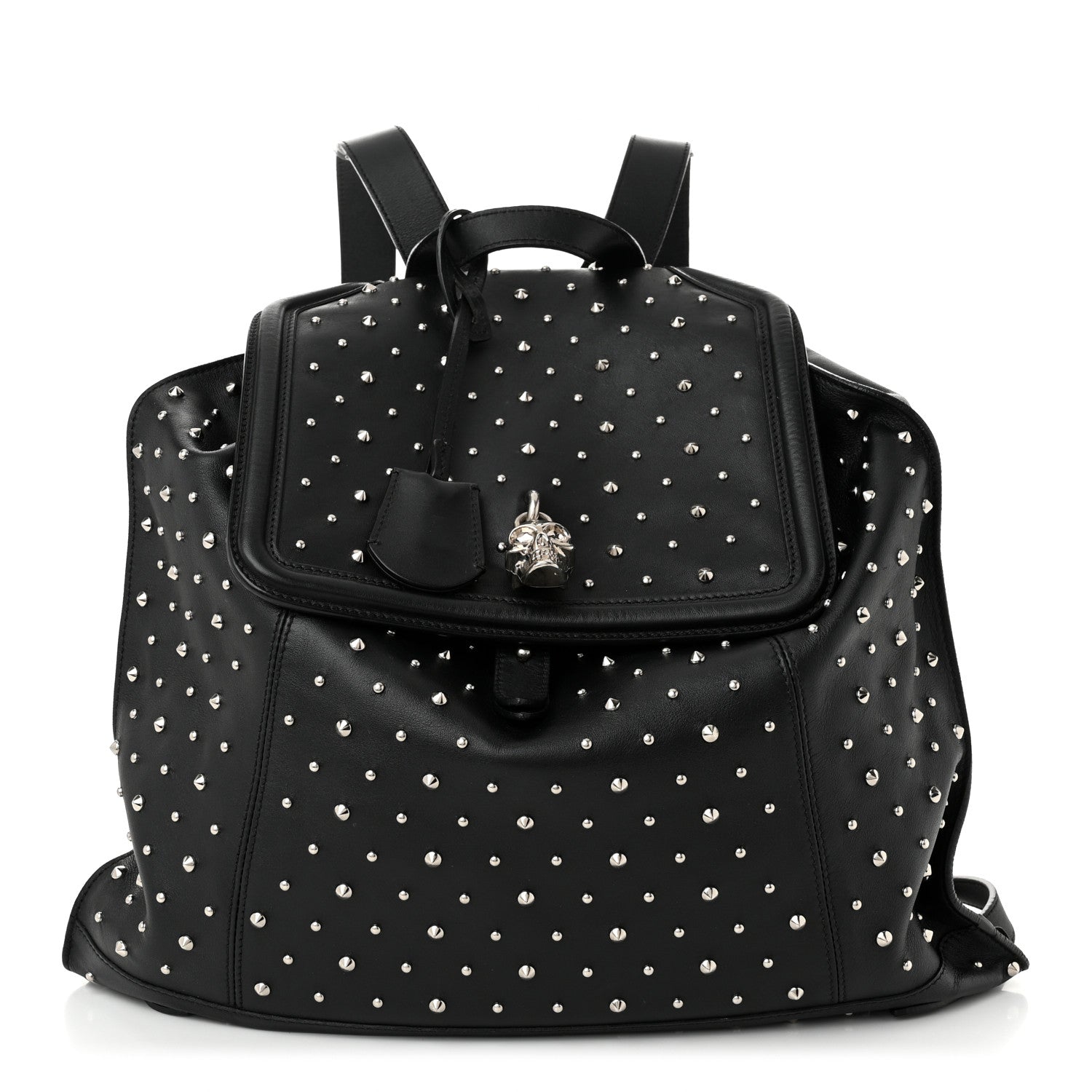 Alexander McQueen Calfskin Studded Padlock Backpack Black 1 of 11
