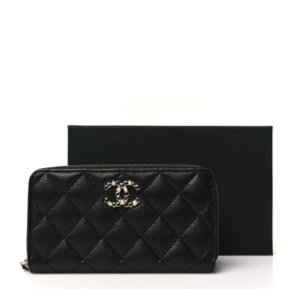 Chanel Caviar Quilted Medium Zip Around Wallet Black 10 of 10