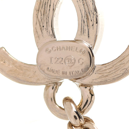 Chanel Metal Crystal CC Chain Cuff Earrings Gold 4 of 5
