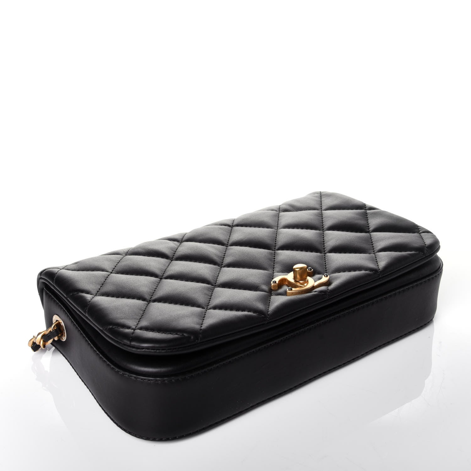 Chanel Calfskin Quilted Nailed CC Flap Bag Black 4 of 9