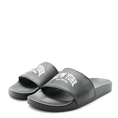 Balenciaga Rubber New York Pool Slide Sandals 40 Black 4 of 9