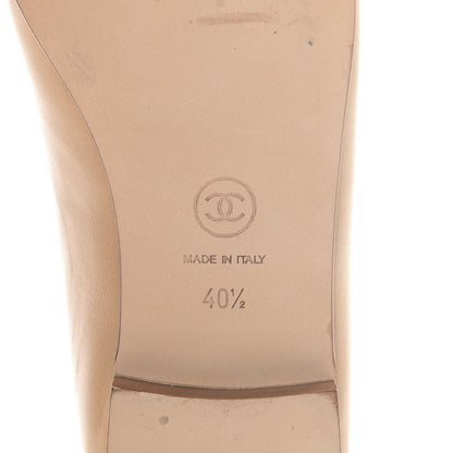 Chanel Lambskin CC Cap Toe Ballerina Flats 40.5 Beige 10 of 13