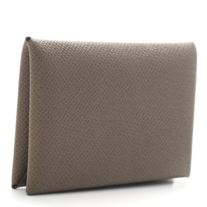 Hermes Epsom Calvi Card Case Etoupe 3 of 6