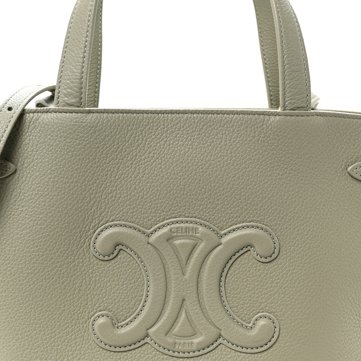 Grained Calfskin Triomphe Mini Cabas Anais Light Clay