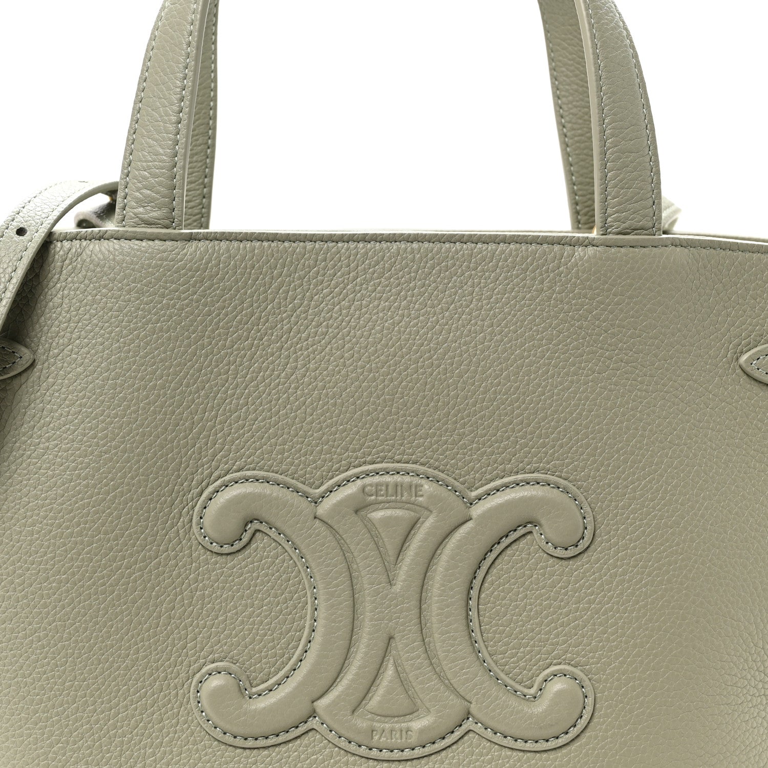 Celine Grained Calfskin Triomphe Mini Cabas Anais Light Clay 8 of 12