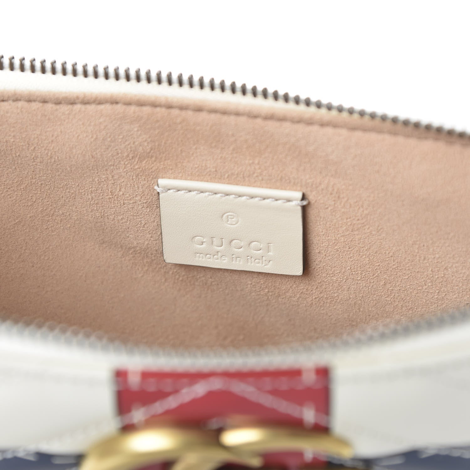 Gucci Calfskin Matelasse Trompe L'Oeil Print GG Marmont Zip Pouch White 8 of 11
