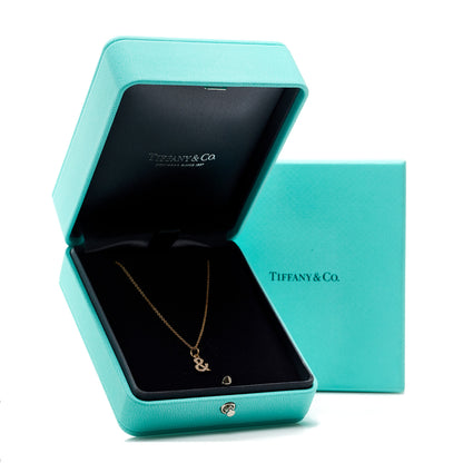 Tiffany 18K Rose Gold Diamond Small Ampersand Pendant Necklace 8 of 8