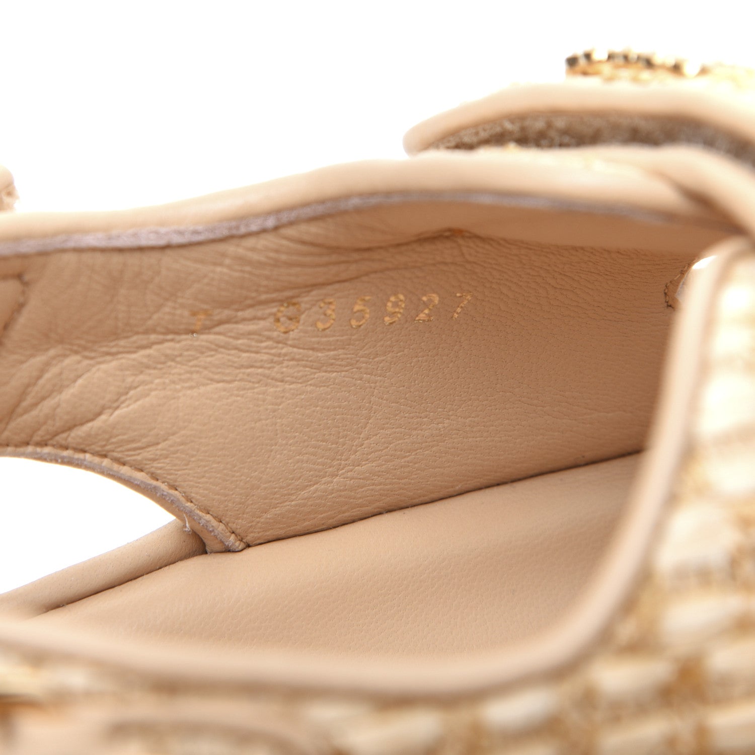 Chanel Braided Fabric Velcro Dad Sandals 39 Beige 8 of 13