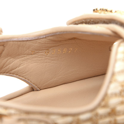 Chanel Braided Fabric Velcro Dad Sandals 39 Beige 8 of 13