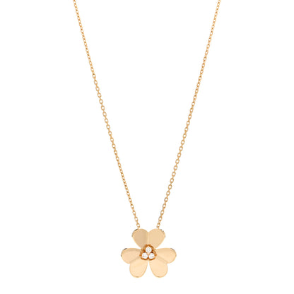 Van Cleef & Arpels 18K Yellow Gold Diamond Large Frivole Pendant Necklace 1 of 5