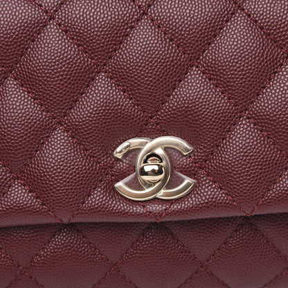 Chanel Caviar Quilted Extra Mini Coco Handle Flap Burgundy 8 of 10