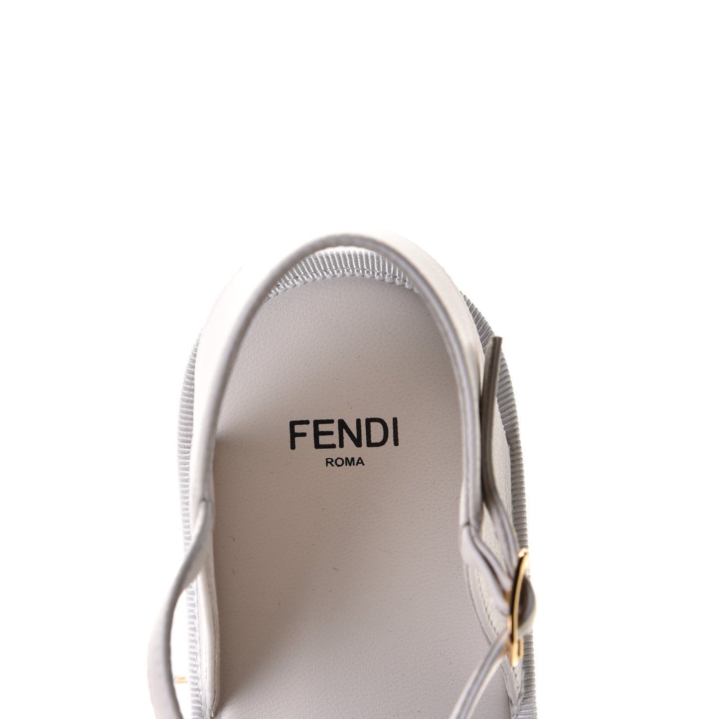 Nappa FF Embossed Espadrille Platform Sandals 37 Snow