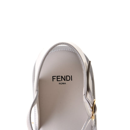 Fendi Nappa FF Embossed Espadrille Platform Sandals 37 Snow 11 of 15